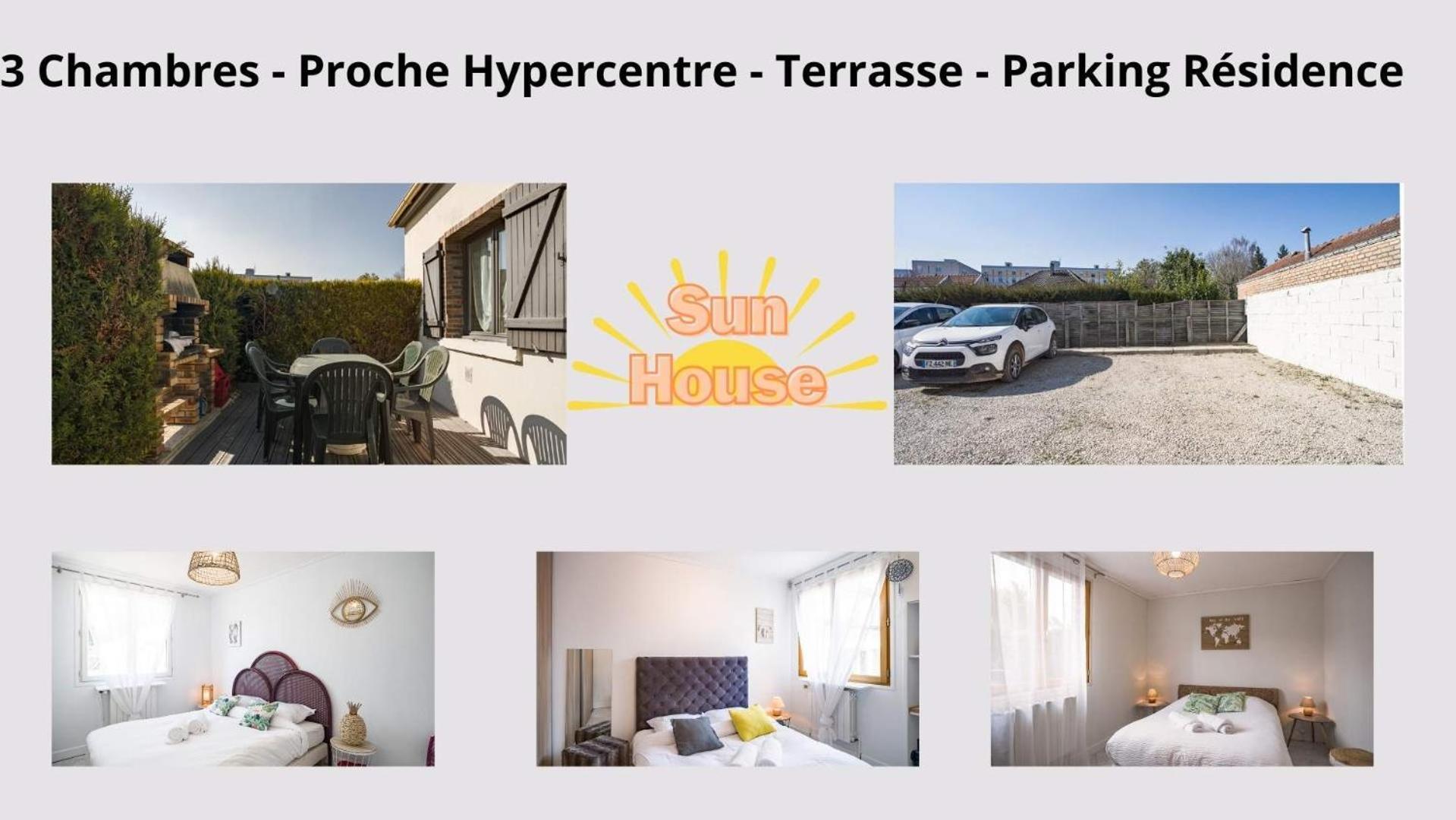Ferienwohnung Sun House - Terrasse Parking Prive Gratuit Troyes Exterior foto
